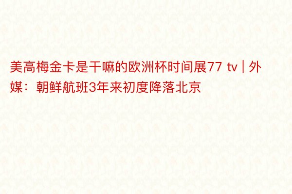 美高梅金卡是干嘛的欧洲杯时间展77 tv | 外媒：朝鲜航班3年来初度降落北京
