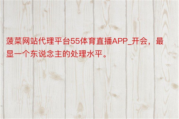 菠菜网站代理平台55体育直播APP_开会,最显一个东说念主的处理水平。